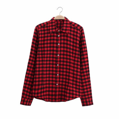 Women Long Sleeve Plaid Shirt Blouse Streetwear Women Blouses Shirt Women Plus Size 5XL Cotton Blusas Tops Blouse