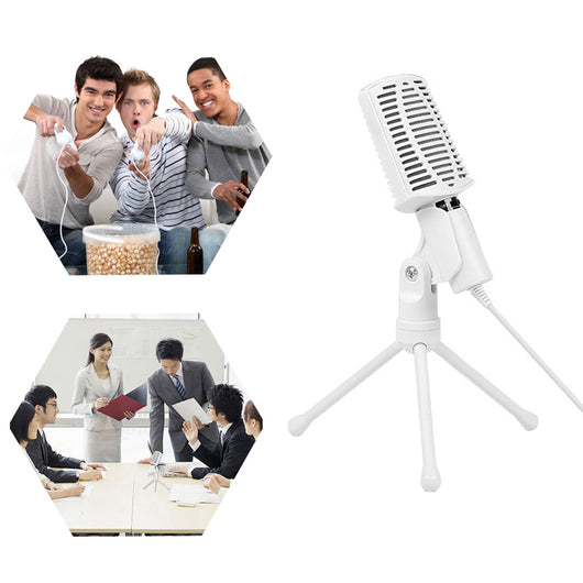 Popular Karaoke Microphone Professional Stereo Microphone Podcast Studio 3.5mm 360 Rotation Mic Tripod For Skype PC Notebook
