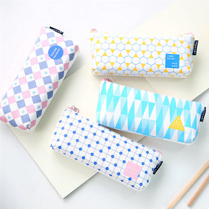 New fresh Geometry Pattern pencil case cute pencil bag school supplies stationery estojo escolar material escolar pencil case