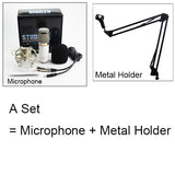 Metal Computer Capacitive Professional KTV Microphone BM 800 PC 3.5mm Condenser Audio Studio Vocal Recording Mic Karaoke Stand