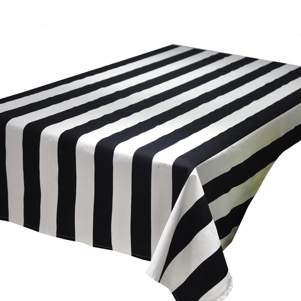 Rectangular Table Cloth Geometric Wave Black and White Striped Square Tablecloth Table Cover Home Restaurant Decoration