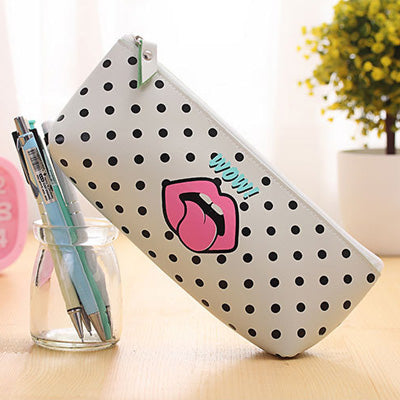 Cute Lips Jazz style PU pencil case school waterproof pencil bag for girl stationery estojo escolar school supplies