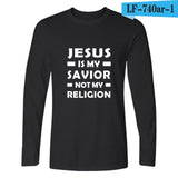 I Love Jesus Christian Long Sleeve T Shirt Men Slim Fit T-shirts with men TShirt Luxury Brand in Fashion Cotton Tee Shirts