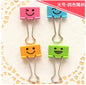 8 pcs/lot Sweet Candy Color Smile Face Metal Binder Clips Notes Letter Paper Clip Office Supplies FOD