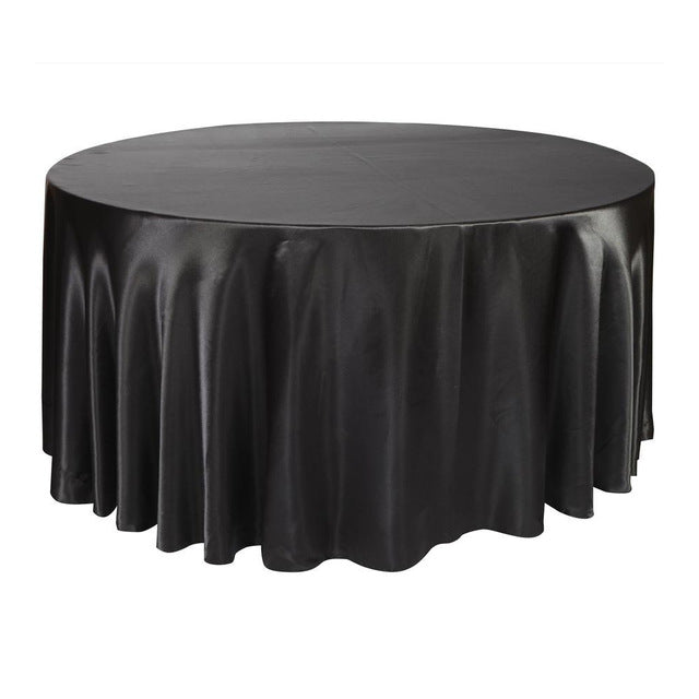 Round Table Cloth Topper Tablecloth Luxury Polyester Satin Table Cover Oilproof Wedding Party Restaurant Banquet Home Decoration