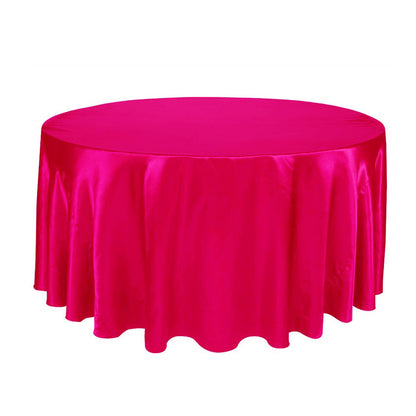 Round Table Cloth Topper Tablecloth Luxury Polyester Satin Table Cover Oilproof Wedding Party Restaurant Banquet Home Decoration