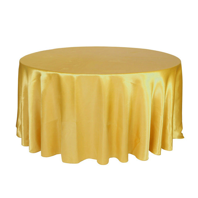 Round Table Cloth Topper Tablecloth Luxury Polyester Satin Table Cover Oilproof Wedding Party Restaurant Banquet Home Decoration