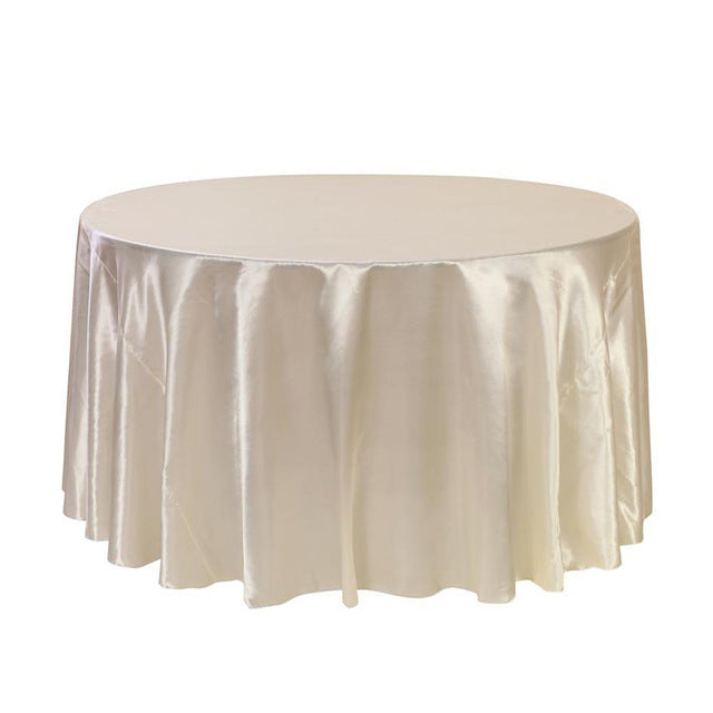 Round Table Cloth Topper Tablecloth Luxury Polyester Satin Table Cover Oilproof Wedding Party Restaurant Banquet Home Decoration