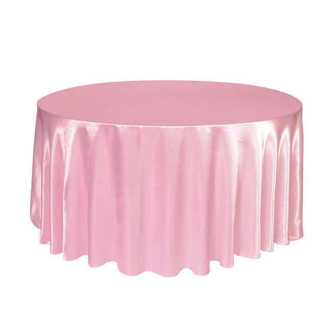 Round Table Cloth Topper Tablecloth Luxury Polyester Satin Table Cover Oilproof Wedding Party Restaurant Banquet Home Decoration