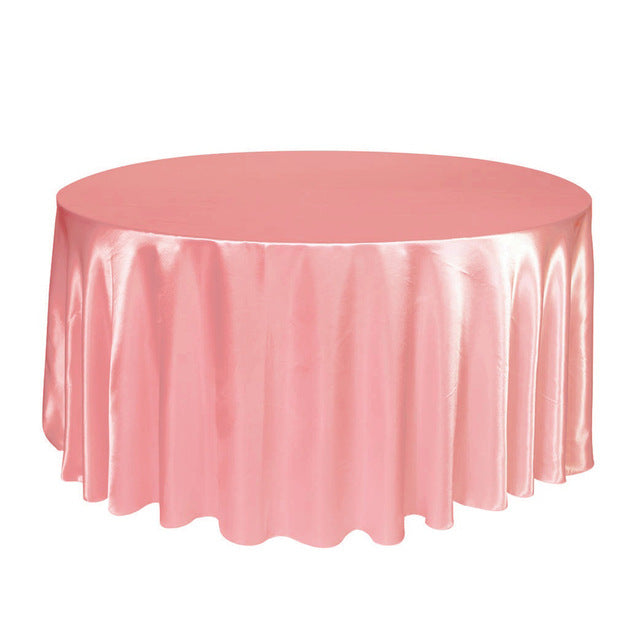 Round Table Cloth Topper Tablecloth Luxury Polyester Satin Table Cover Oilproof Wedding Party Restaurant Banquet Home Decoration