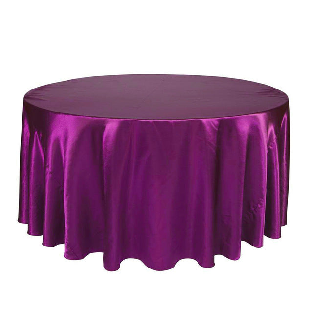 Round Table Cloth Topper Tablecloth Luxury Polyester Satin Table Cover Oilproof Wedding Party Restaurant Banquet Home Decoration