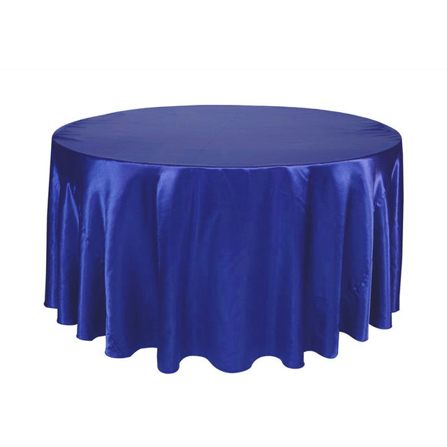 Round Table Cloth Topper Tablecloth Luxury Polyester Satin Table Cover Oilproof Wedding Party Restaurant Banquet Home Decoration