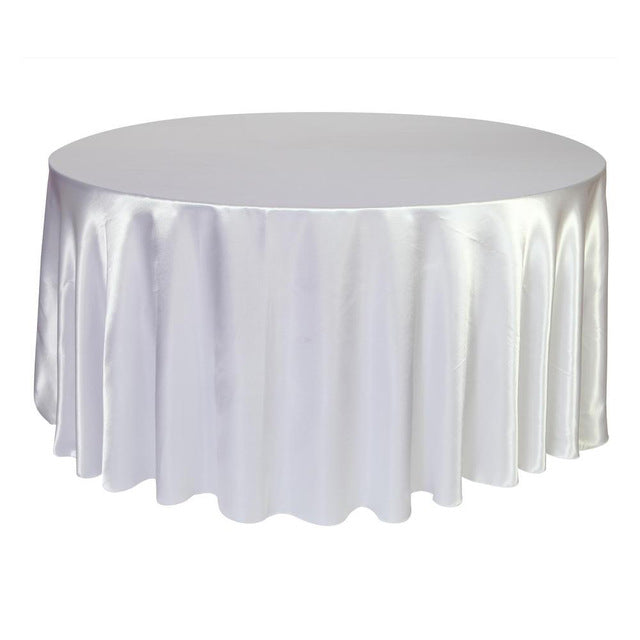 Round Table Cloth Topper Tablecloth Luxury Polyester Satin Table Cover Oilproof Wedding Party Restaurant Banquet Home Decoration