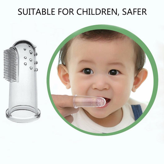 Fashion Oral Health Care Baby Kid Soft Silicone Finger Toothbrush & Gum Massager Brush Clean Teeth