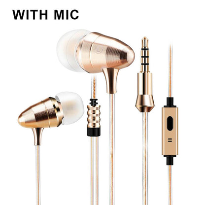 SZKOSTON Metal In-ear Earphone Professional Sound Quality Heavy bass headphones with mic For Mobile Phone PC Xiaomi iPhone