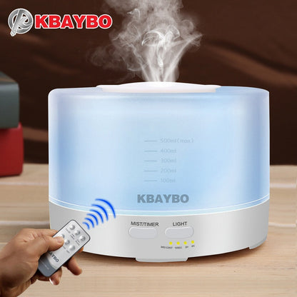 KBAYBO 500ml Remote Control Ultrasonic Air Aroma Humidifier Essential Oil diffuser Aroma Diffuser Aromatherapy Household