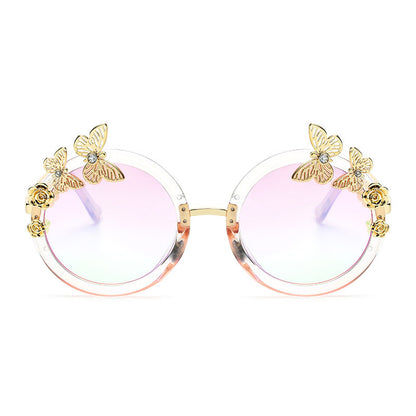 ROYAL GIRL Round Women Sunglasses Butterfly embellished Frame Glasses ss024