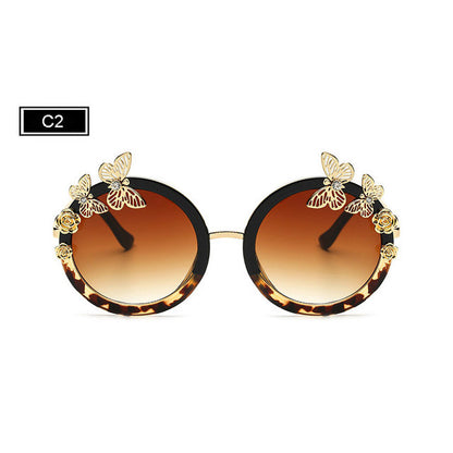 ROYAL GIRL Round Women Sunglasses Butterfly embellished Frame Glasses ss024