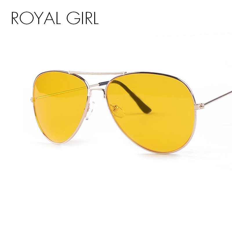 Women yellow lens Sunglasses High quality chic night Sun glasses ss02