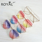 ROYAL GIRL High Quality Vintage Women Sunglasses Metal Frame Cat eye Sun glasses Ombre Shades ss720