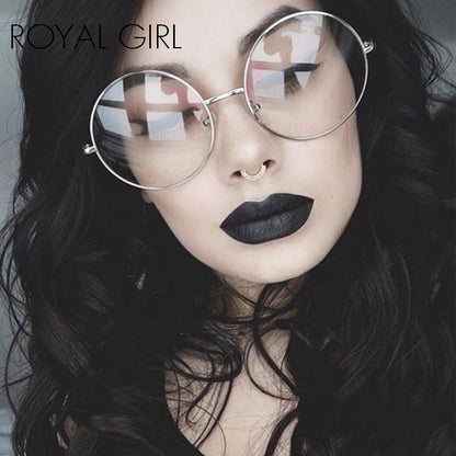 ROYAL GIRL 2017 Women Eyeglasses Frames Vintage Retro Oversize metal rim clear lens Round classic spectacles glasses SS340