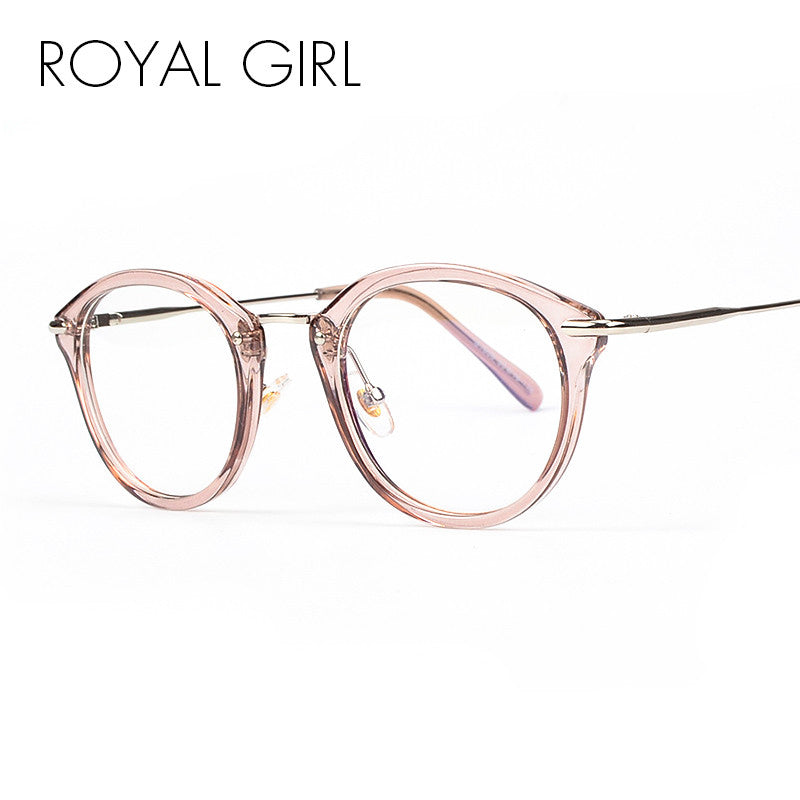 ROYAL GIRL High Quality TR Frame Fashion Glasses Women Eyeglasses frame Vintage Round Clear Lens Glasses os012