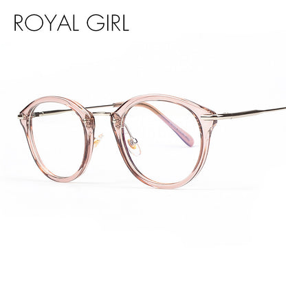 ROYAL GIRL High Quality TR Frame Fashion Glasses Women Eyeglasses frame Vintage Round Clear Lens Glasses os012