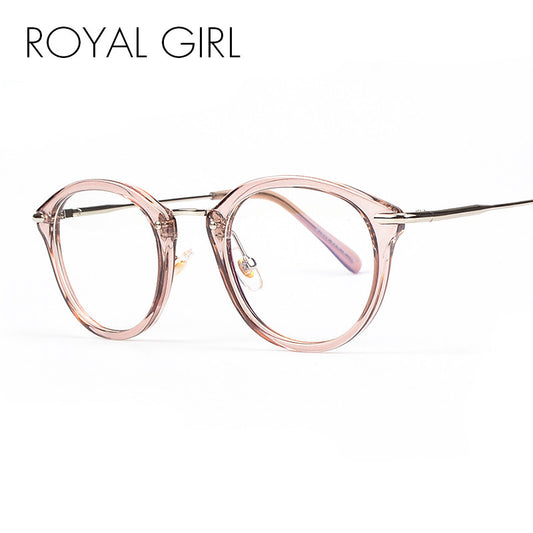 ROYAL GIRL High Quality TR Frame Fashion Glasses Women Eyeglasses frame Vintage Round Clear Lens Glasses os012