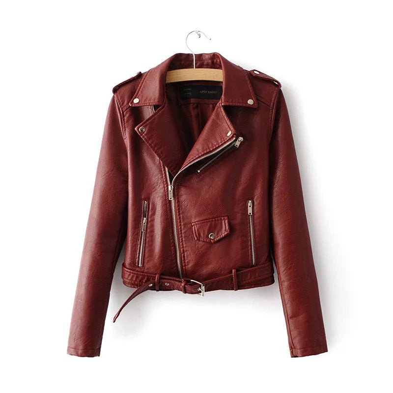 PU Leather Jacket with Zipper