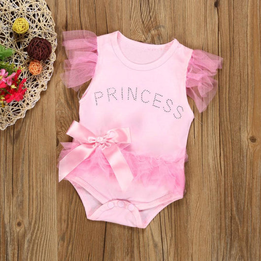 Newborn Baby Girl Clothes Bowknot Lace Princess Romper Jumpsuit Outfits