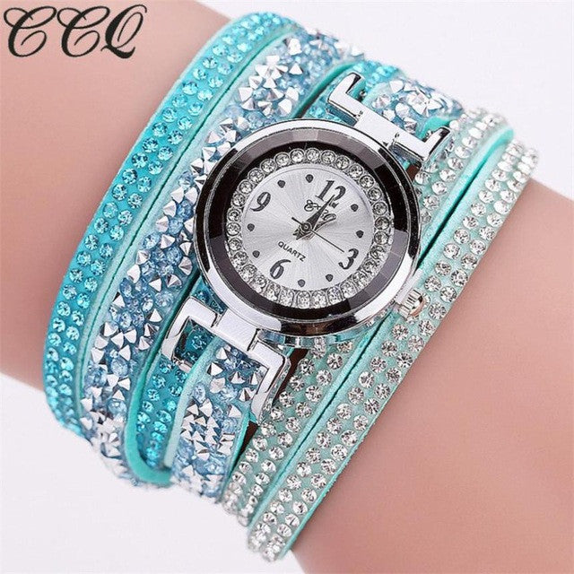 Mens Watches Top Brand Luxury CCQ Watch Casual Analog Quartz Women Men Rhinestone Watch Bracelet Watch relogio masculino