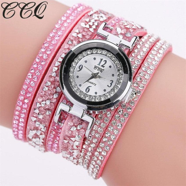 Mens Watches Top Brand Luxury CCQ Watch Casual Analog Quartz Women Men Rhinestone Watch Bracelet Watch relogio masculino