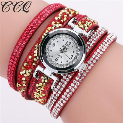 Mens Watches Top Brand Luxury CCQ Watch Casual Analog Quartz Women Men Rhinestone Watch Bracelet Watch relogio masculino