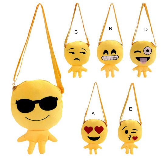 Kids Plush face school bag backpack Cute Emoji Emoticon Shoulder School Child Bag Backpack Satchel Rucksack Plush backpack