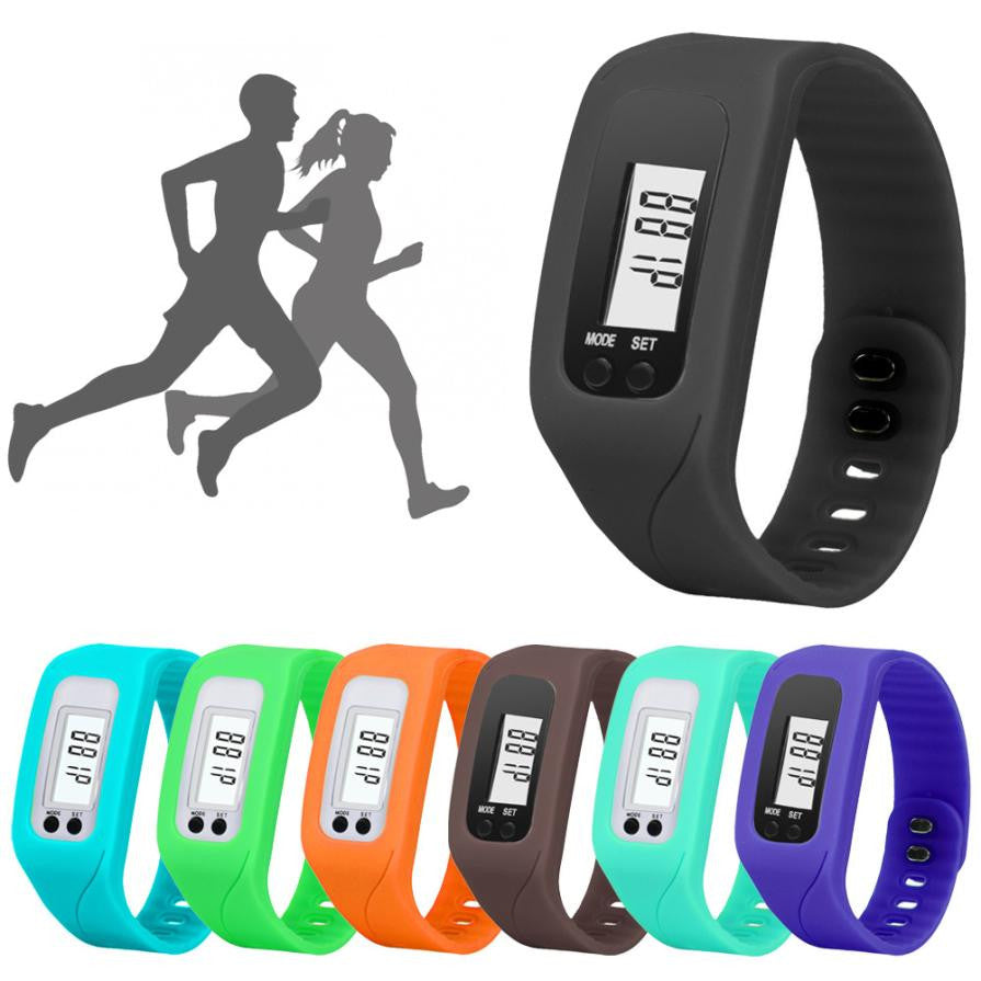 Outdoor Sports Fitness  Digital LCD Pedometer Run Step Walking Distance Watch Bracelet#YL