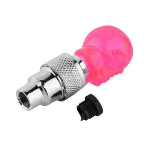 2pcs Bicycle Light Skull Shape Tyre Valve Caps LED Light Wheel Tyre Lamp for Bike Bicycle accessories #E5