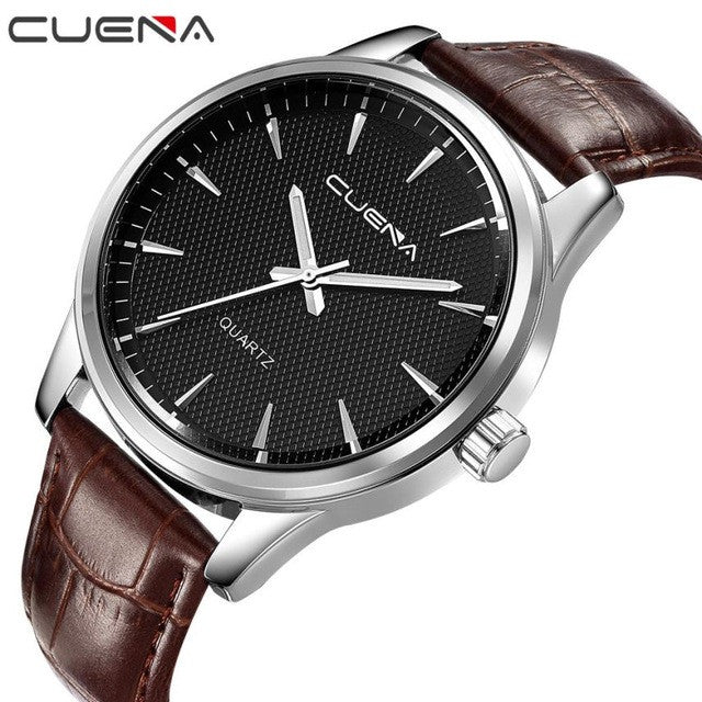 CUENA Brand Watches Men Fashion Watch Quartz Faux Leather Wristwatches For Mens Waterproof Clock Men Watch erkek kol saati #XJ10