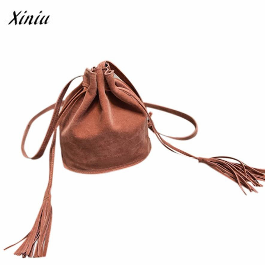 Xiniu Women Bag Scrub Tassel Shoulder bags Womens Messenger Bags Ladies Pumping belt Crossbody Bag