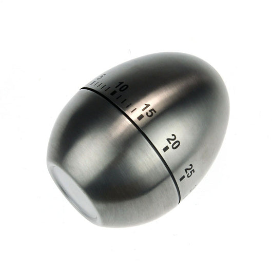 Stainless Steel Egg Shaped Kitchen Timer 60 Minute Alarm ##