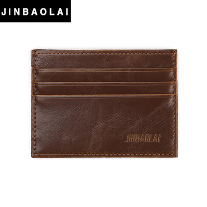 JINBAOLAI Men Card Holder Business Mens Simple PU Leather skin Credit ID Card Slim Purse Mens Wallet#YHYE