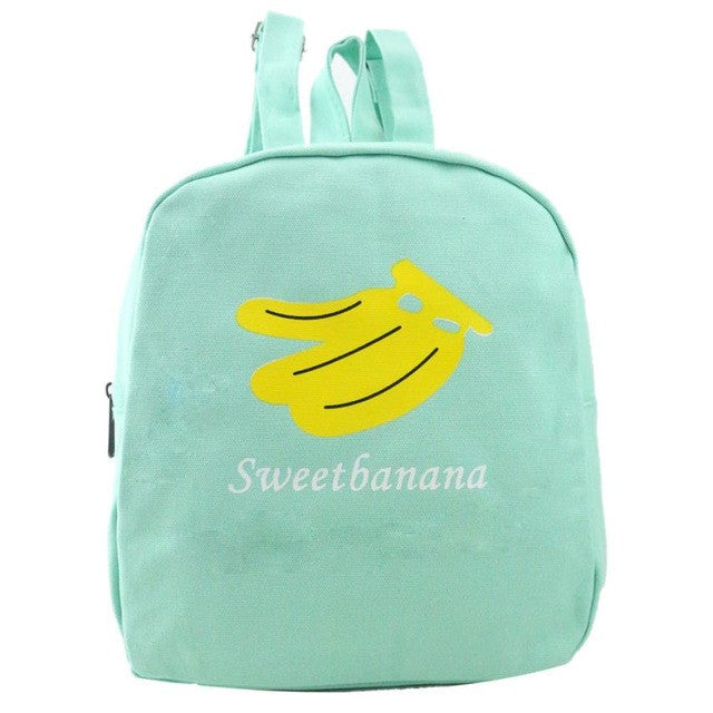 Women Fashion Canvas Backpack Fruit Banana Travel Satchel School Bag #LREW