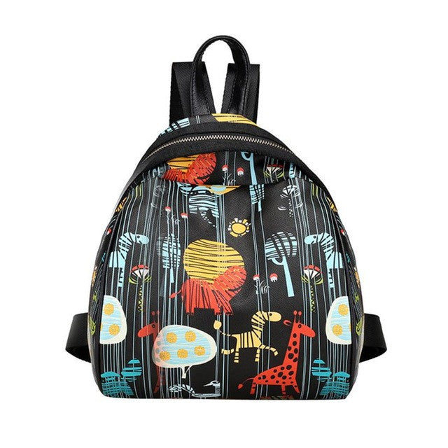 Xiniu woman backpack cartoon backpacks for teenage girls school bags animal pattern small shoulder zipper bags #6M