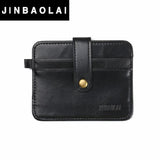 JINBAOLAI Men Business Leather  Credit ID Card Women card Holder Mens Billfold Slim Mens Clutch #4M