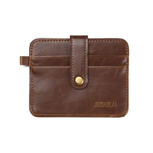 JINBAOLAI Men Business Leather  Credit ID Card Women card Holder Mens Billfold Slim Mens Clutch #4M