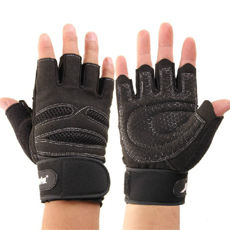 igh Quality Weight Lifting Gloves Training Wrist Wrap Gloves Half Finger Design Comfortable Gloves#W21