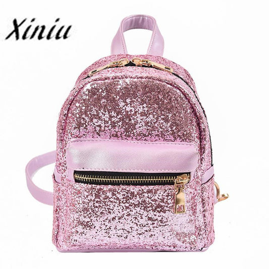 women backpacks leather 2017 School mini backpacks for girls Sequins Backpack for Ladies mochila feminina #0512YISI