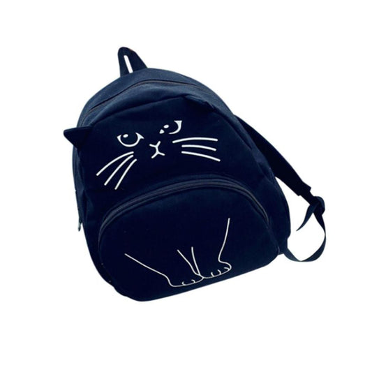 Xiniu Women backpack Canvas cartoon backpacks Lovely Cat Printing School Bag for teenagers girls mochilas coleg #5M