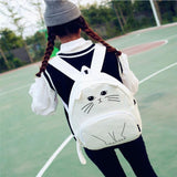 Xiniu Women backpack Canvas cartoon backpacks Lovely Cat Printing School Bag for teenagers girls mochilas coleg #5M