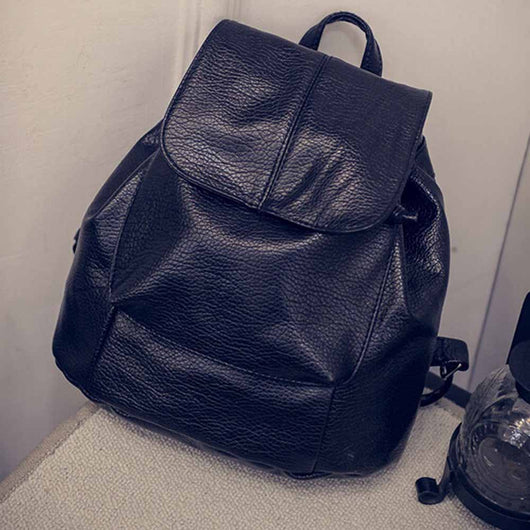2016 Fashion Soft Leather School Bag Travel Backpack Satchel Women Rucksack Women Double Shoulder Bag mochila feminina #25