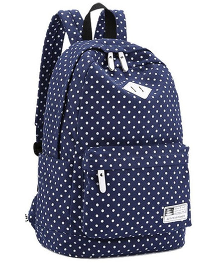 Backpack Bags For Unisex Canvas Backpack Polka Dot Girls Boys School Shoulder Bag Travel Rucksacks mochila feminina